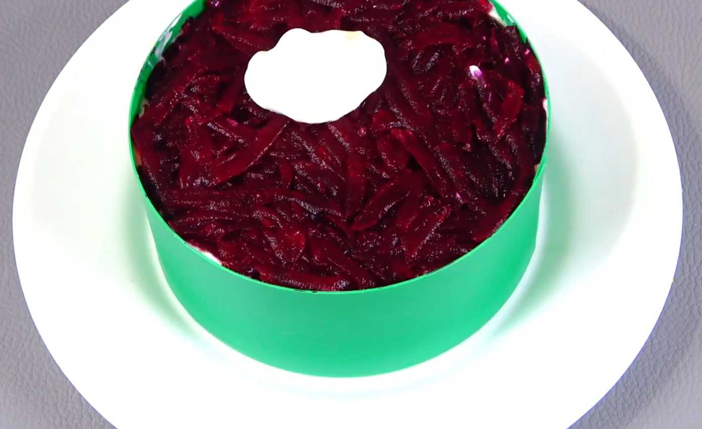 Hareng sous un manteau de fourrure sans mayonnaise - Étape 9