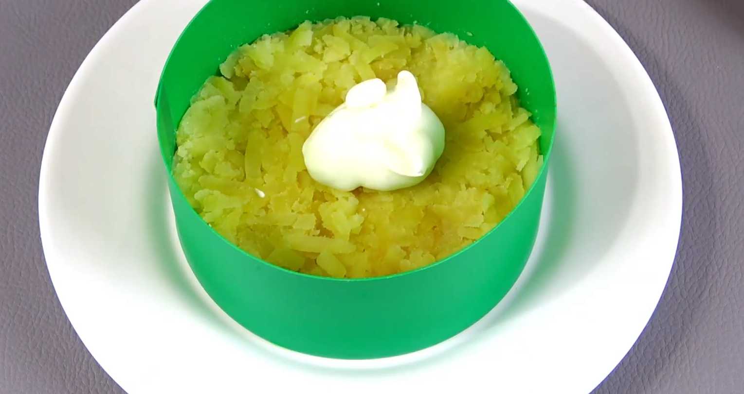 Hareng sous un manteau de fourrure sans mayonnaise - Étape 5