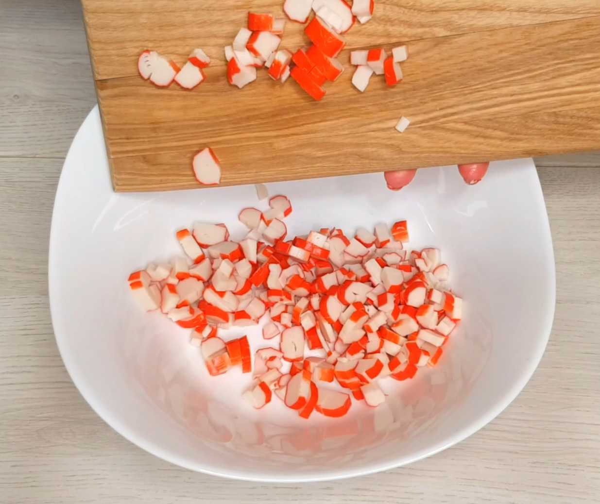 Salade de crabe aux petits pois - Étape 1