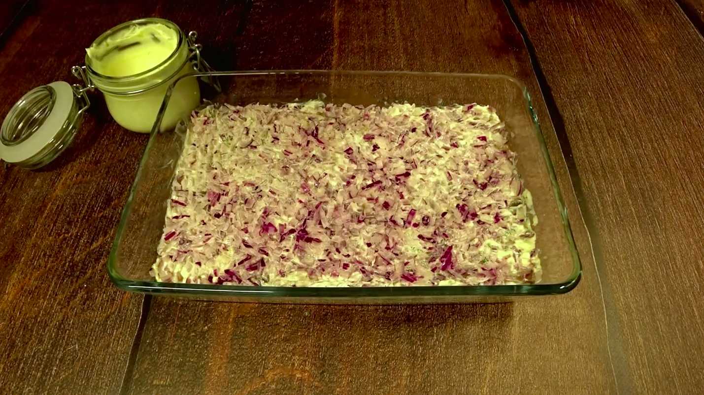 Hareng sous une fourrure sans œufs - Étape 7