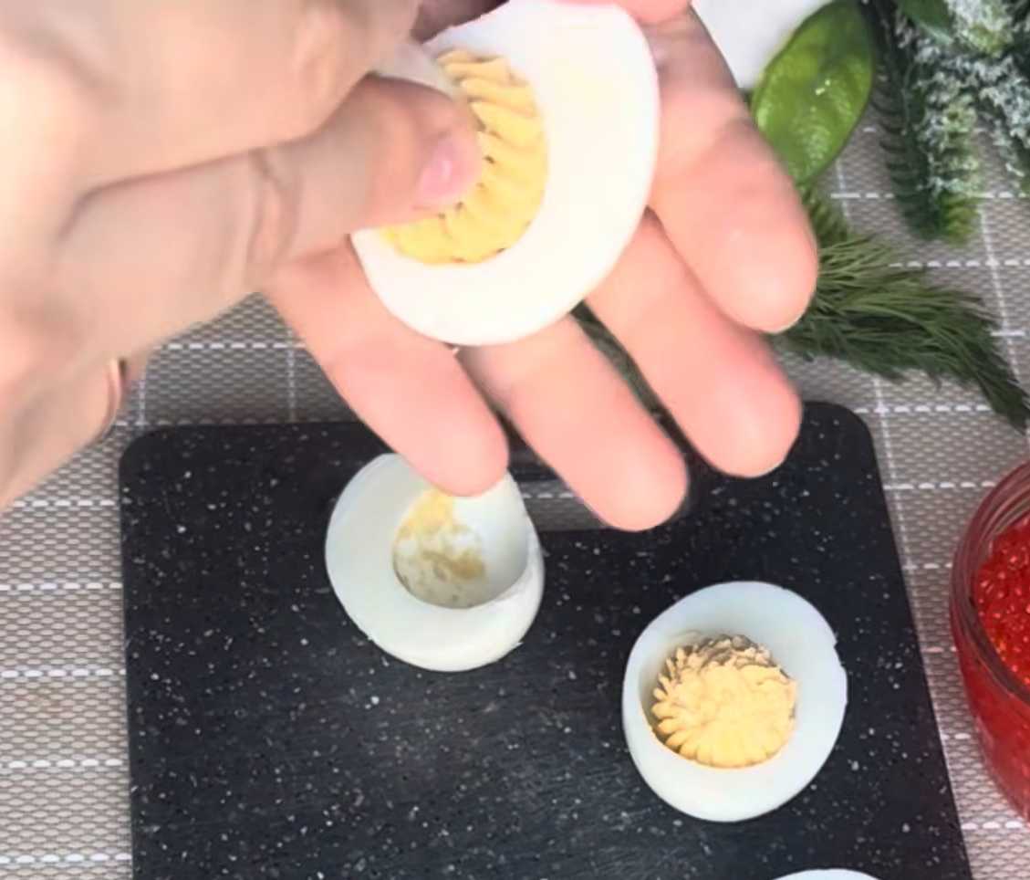 Œufs mimosa au caviar - Étape 3