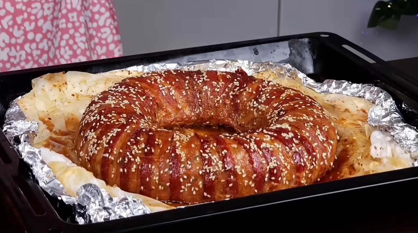 Pain de viande enrobé de bacon, fromage et légumes - Étape 18