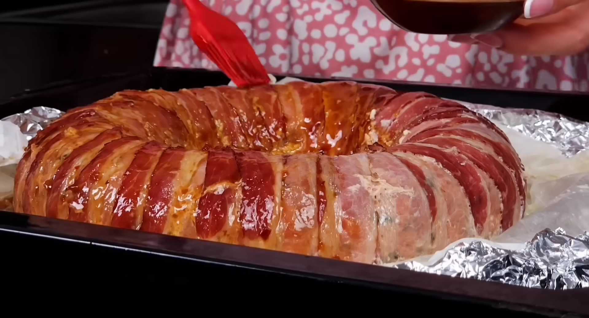 Pain de viande enrobé de bacon, fromage et légumes - Étape 16