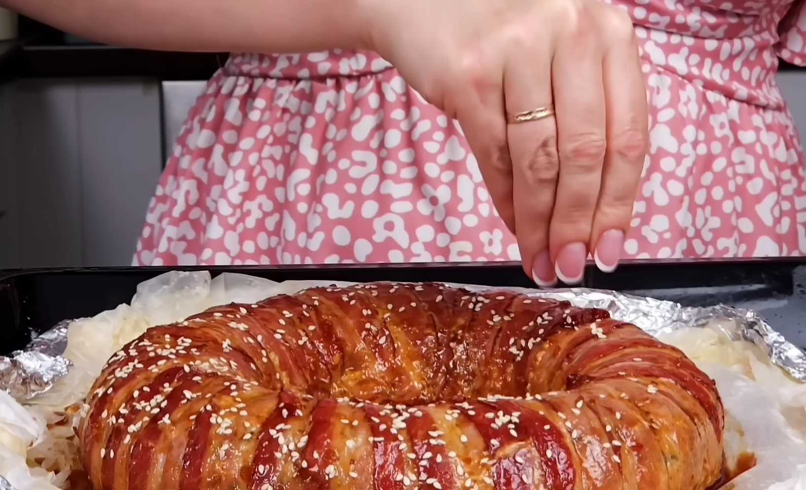 Pain de viande enrobé de bacon, fromage et légumes - Étape 17