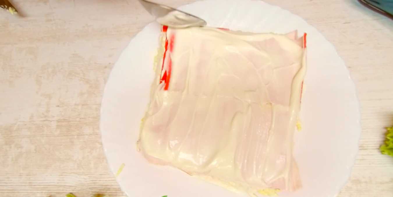Gâteau de salade de bâtonnets de crabe - Étape 8