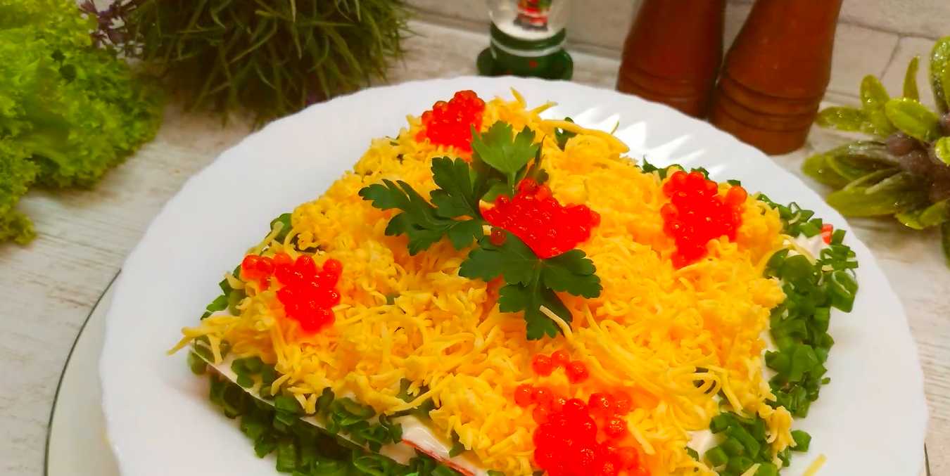 Gâteau de salade de bâtonnets de crabe - Étape 10