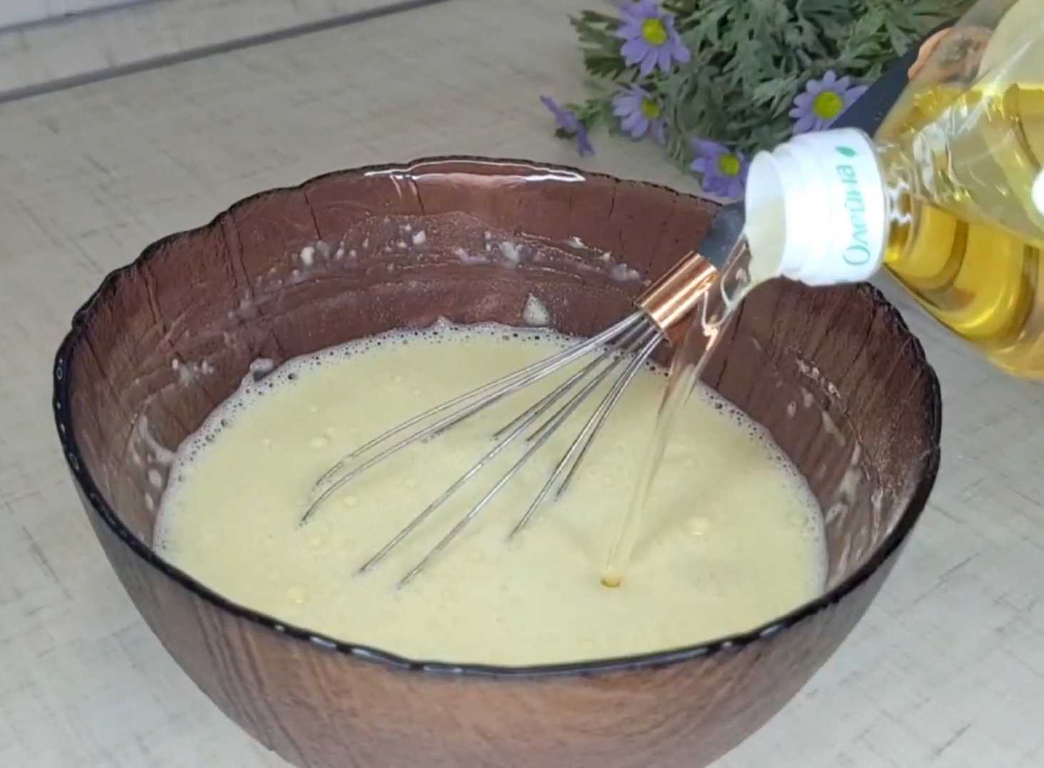 Crêpes au lait avec saucisse et fromage - Étape 5