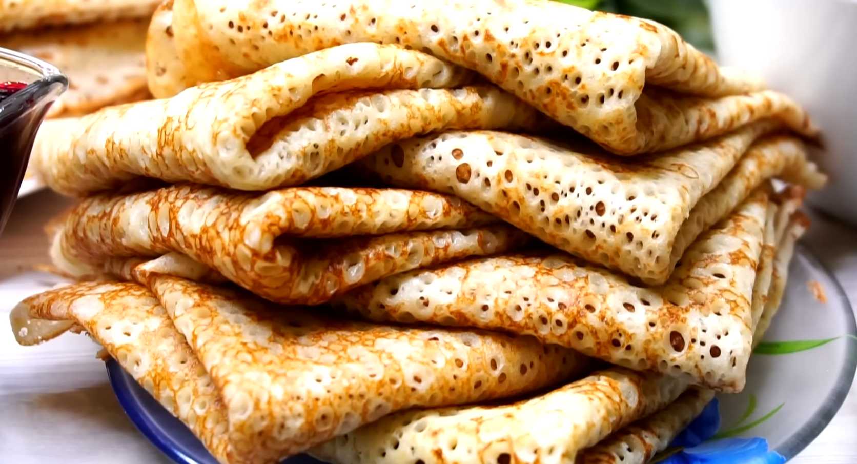 Crêpes à la levure cuites à la poêle - Étape 12