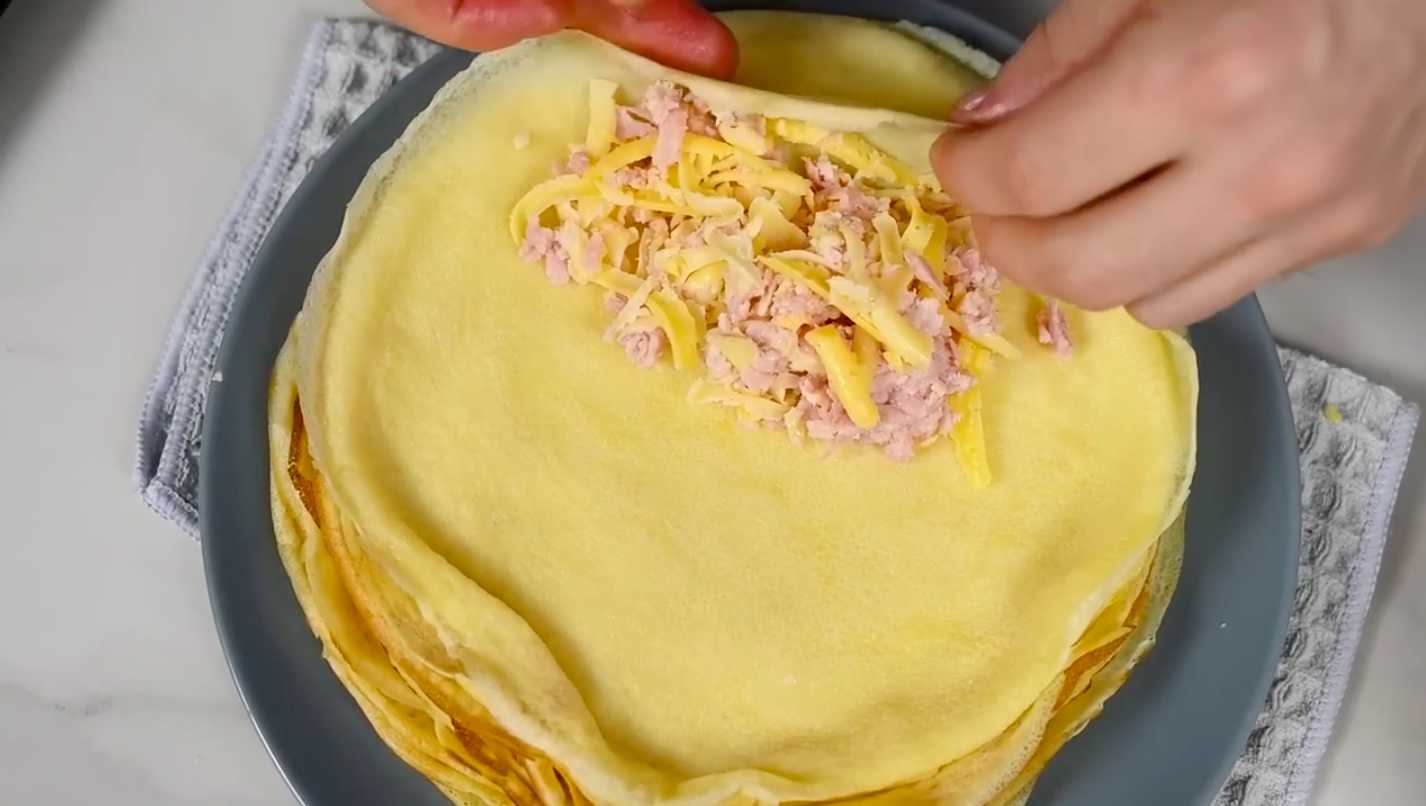 Crêpes au jambon et au fromage - Étape 15