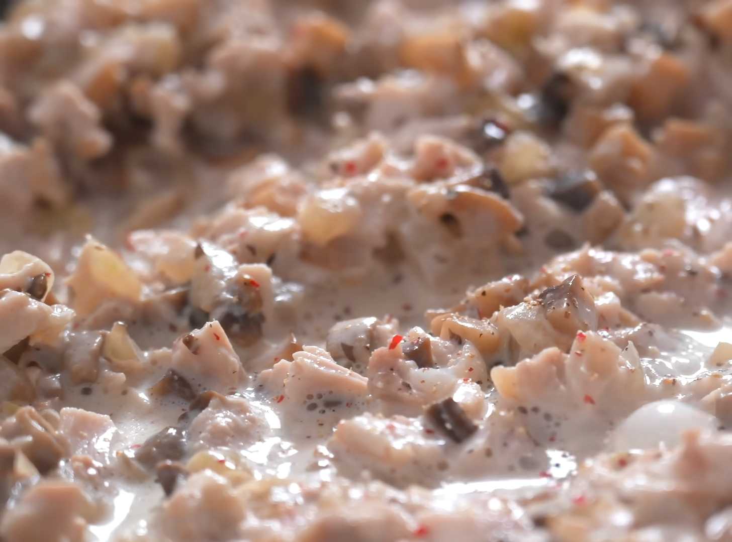 Tourte aux crêpes au poulet et aux champignons - Étape 6