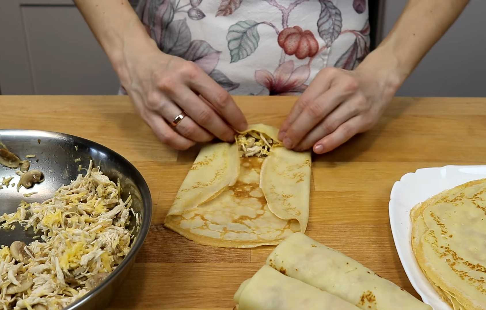Crêpes au poulet, aux champignons et au fromage - Étape 18
