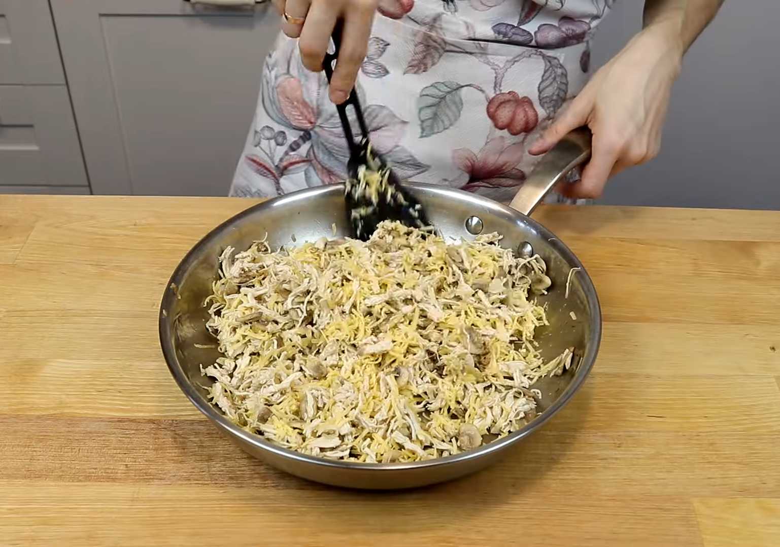 Crêpes au poulet, aux champignons et au fromage - Étape 17