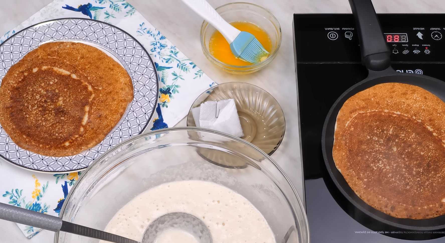 Crêpes à la levure avec semoule et lait - Étape 15