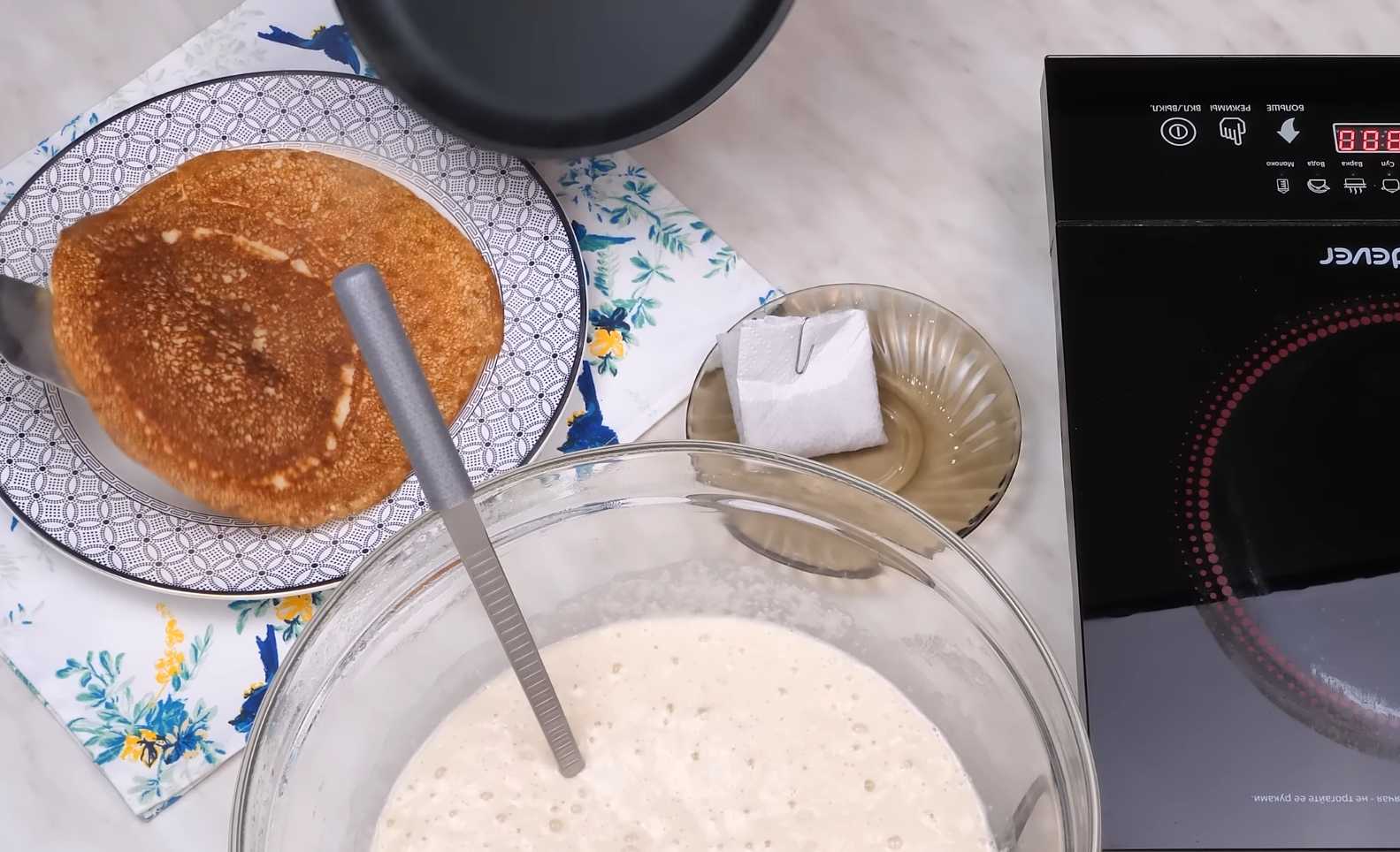 Crêpes à la levure avec semoule et lait - Étape 14