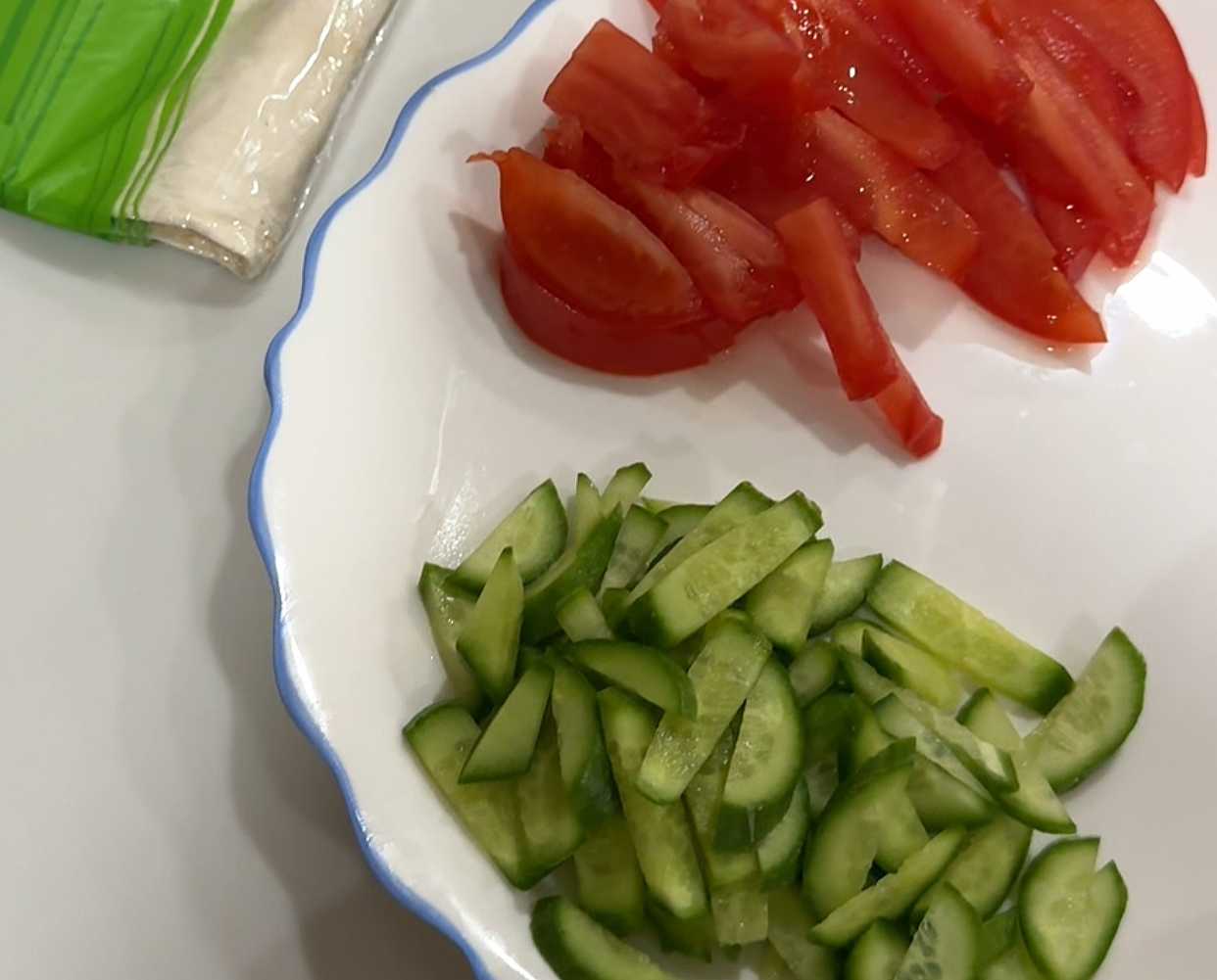 Lavash Shawarma au poulet et aux légumes - Étape 3