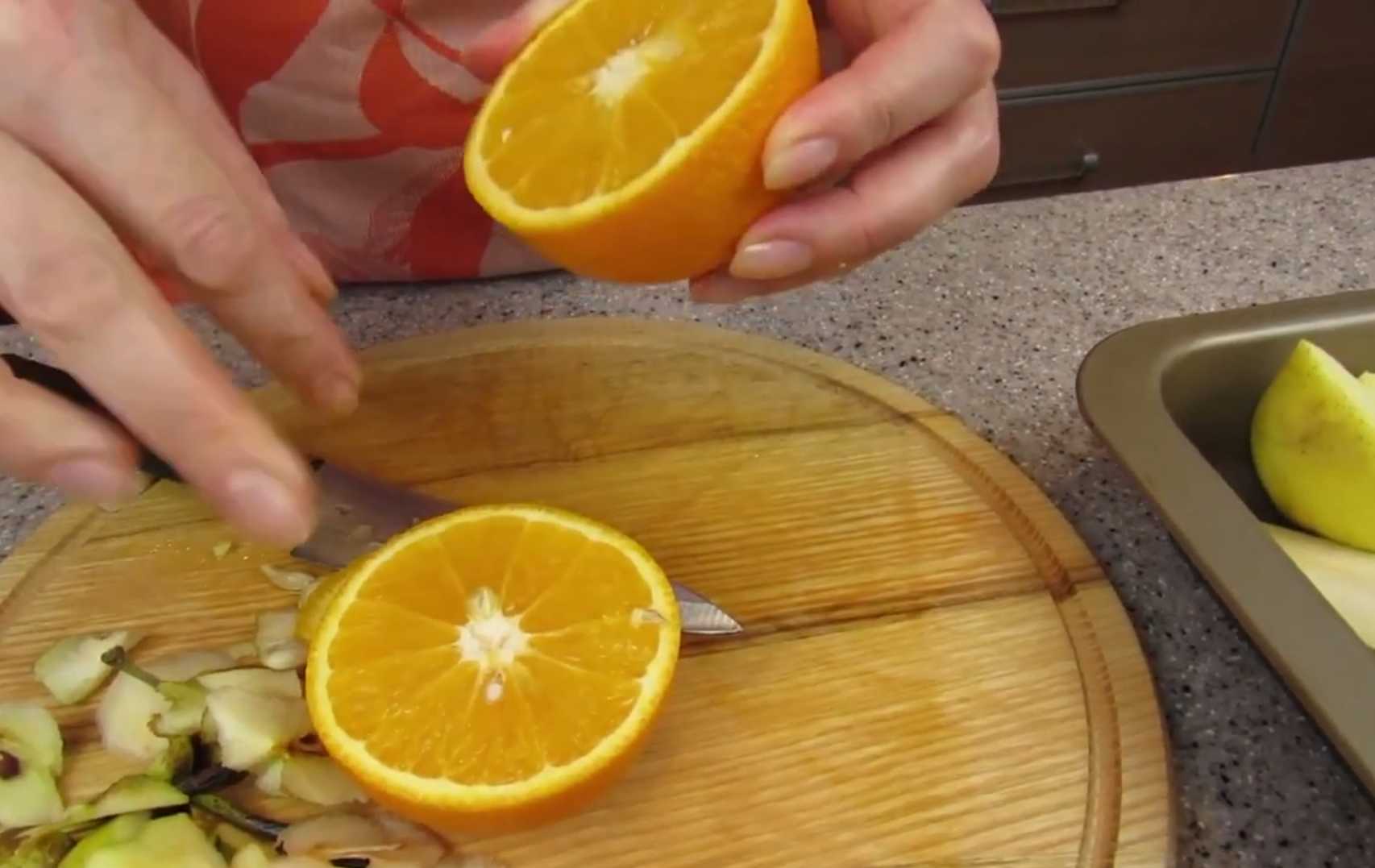 Pommes et poires cuites au four avec de l'orange - Étape 4