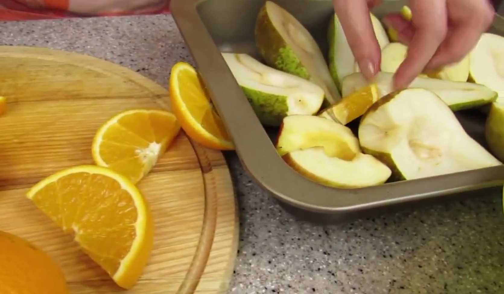 Pommes et poires cuites au four avec de l'orange - Étape 3