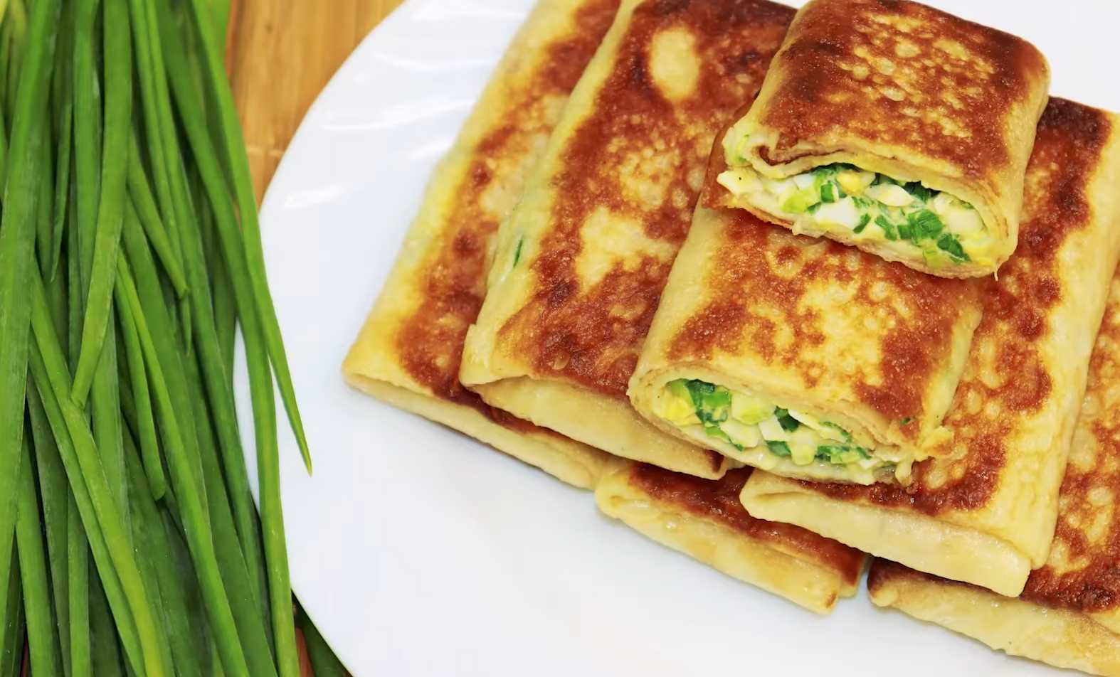 Crêpes aux œufs et aux oignons verts - Étape 20
