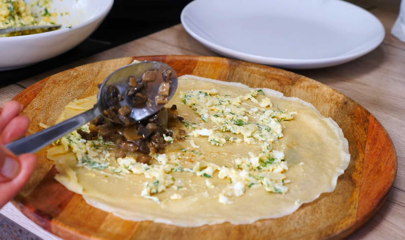 Crêpes aux champignons et au fromage - Étape 17