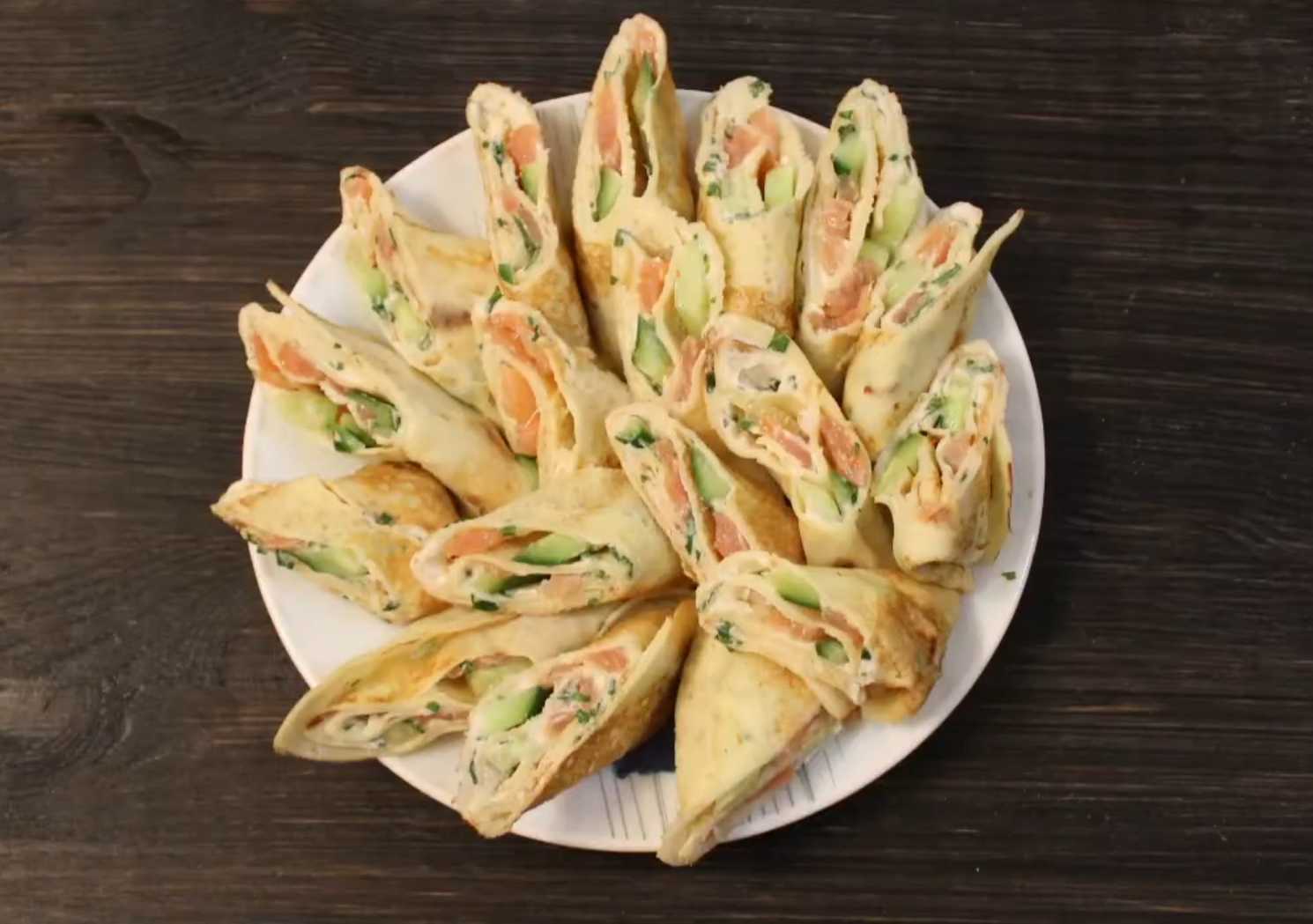 Crêpes au saumon, au fromage frais et au concombre - Étape 12