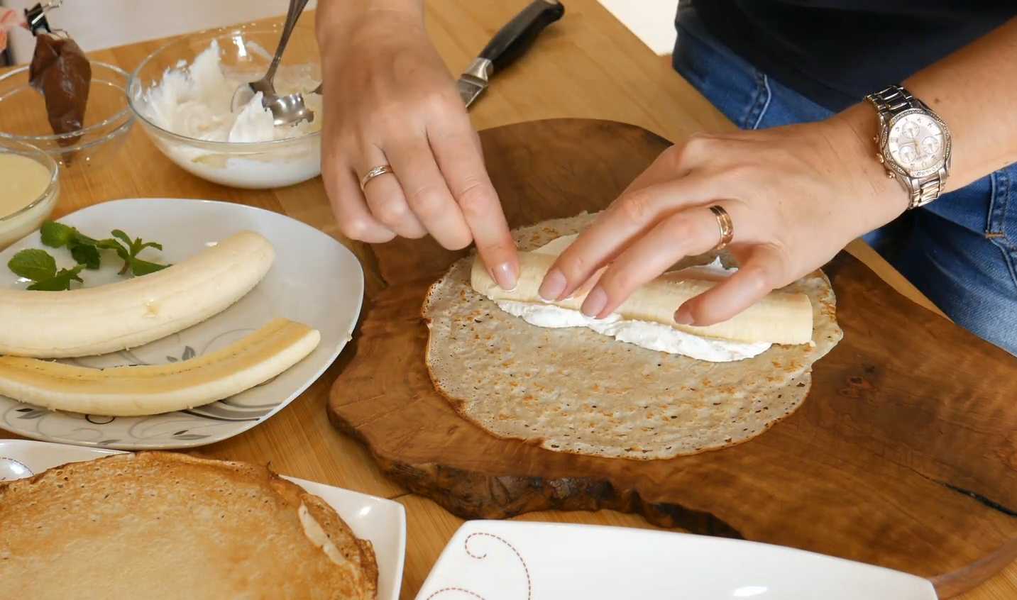 Crêpes au fromage blanc et à la banane - Étape 11