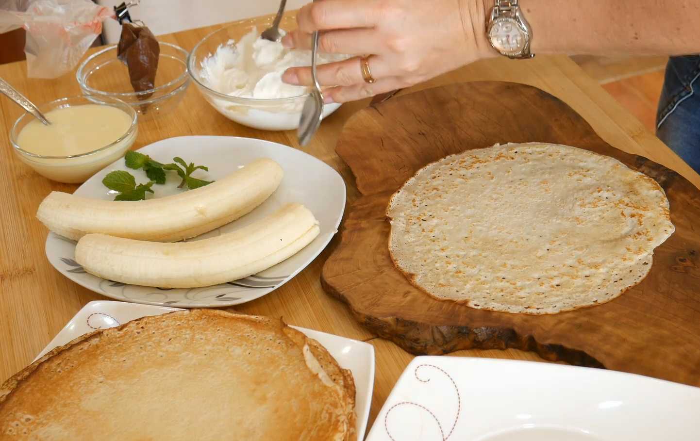 Crêpes au fromage blanc et à la banane - Étape 10