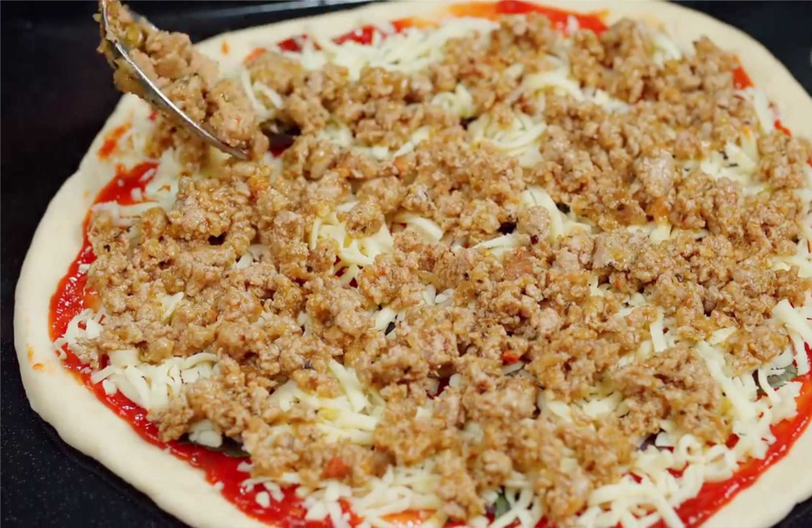 Pizza au four avec viande hachée - Étape 15