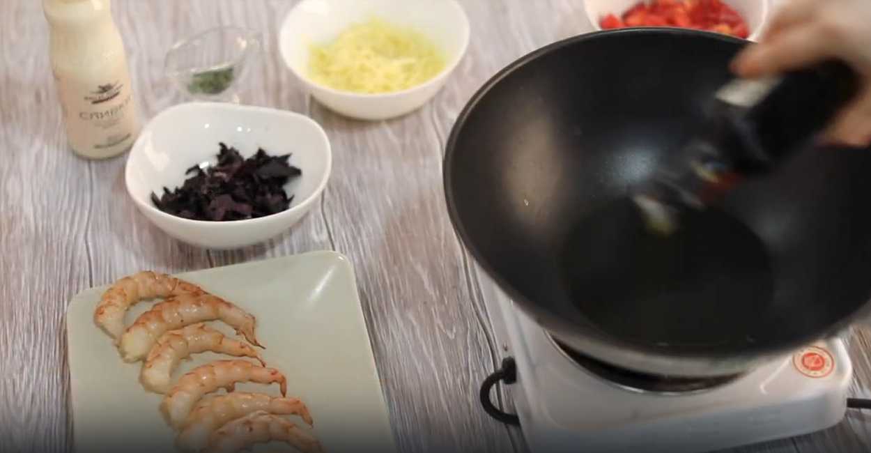 Pappardelles aux crevettes et courgettes - Étape 2