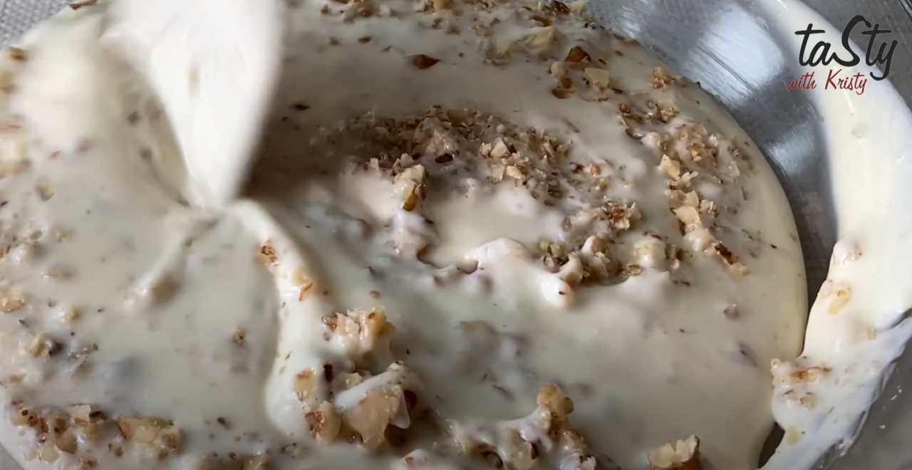 Dessert à la crème sure et aux noix - Étape 5