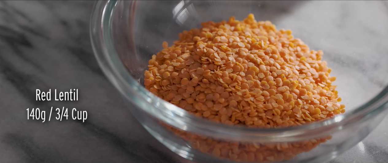 Curry de lentilles aux épinards - Étape 1