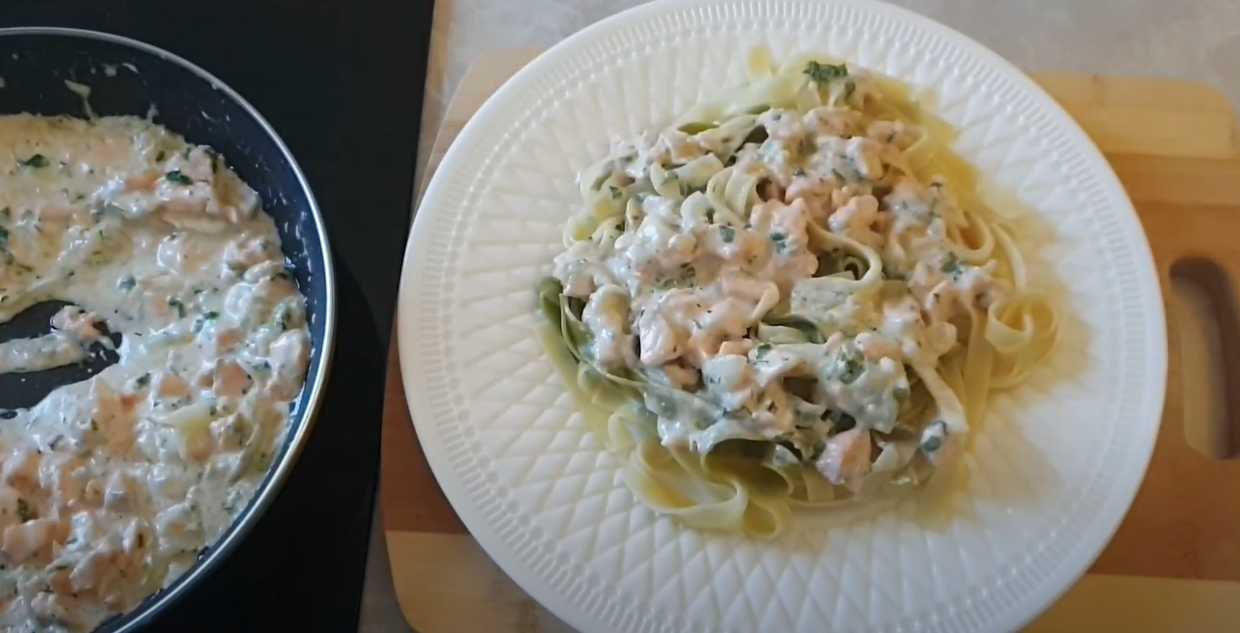 Pâtes au saumon dans une sauce crémeuse - Étape 14