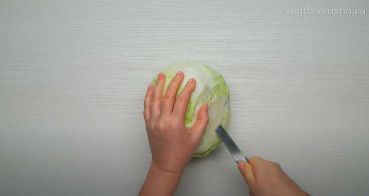 Choux farcis au riz et à la viande hachée - Étape 1