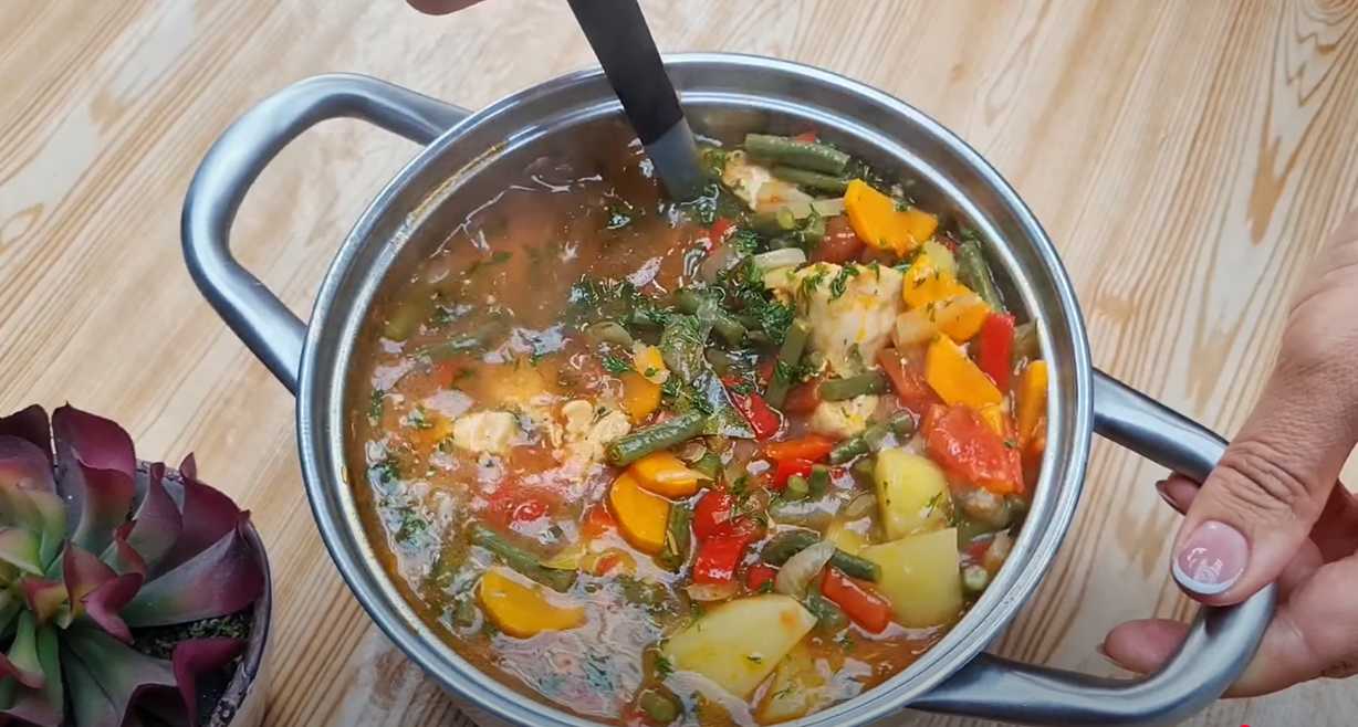 Soupe au poulet et aux haricots verts - Étape 15