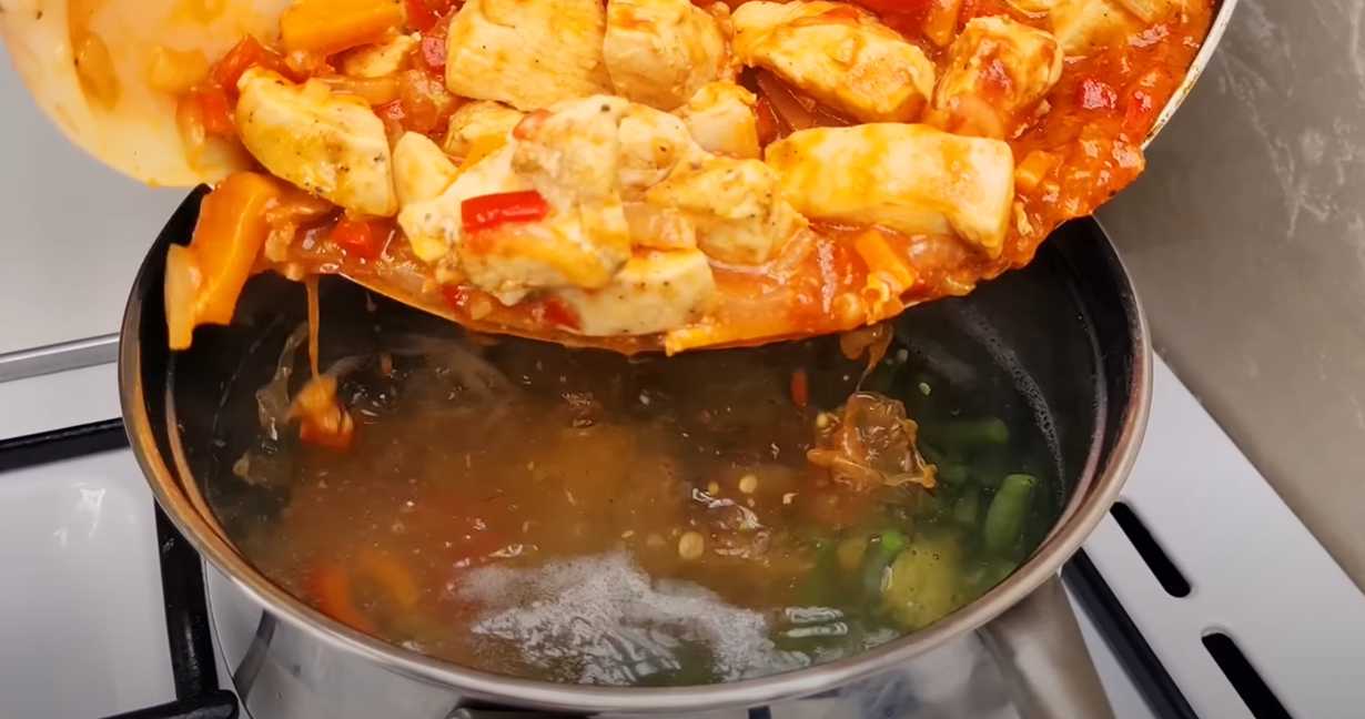 Soupe au poulet et aux haricots verts - Étape 13