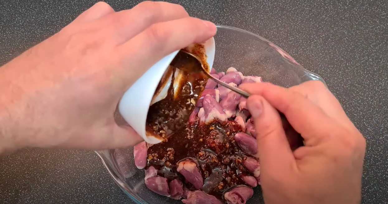 Cœurs de poulet grillés - Étape 4