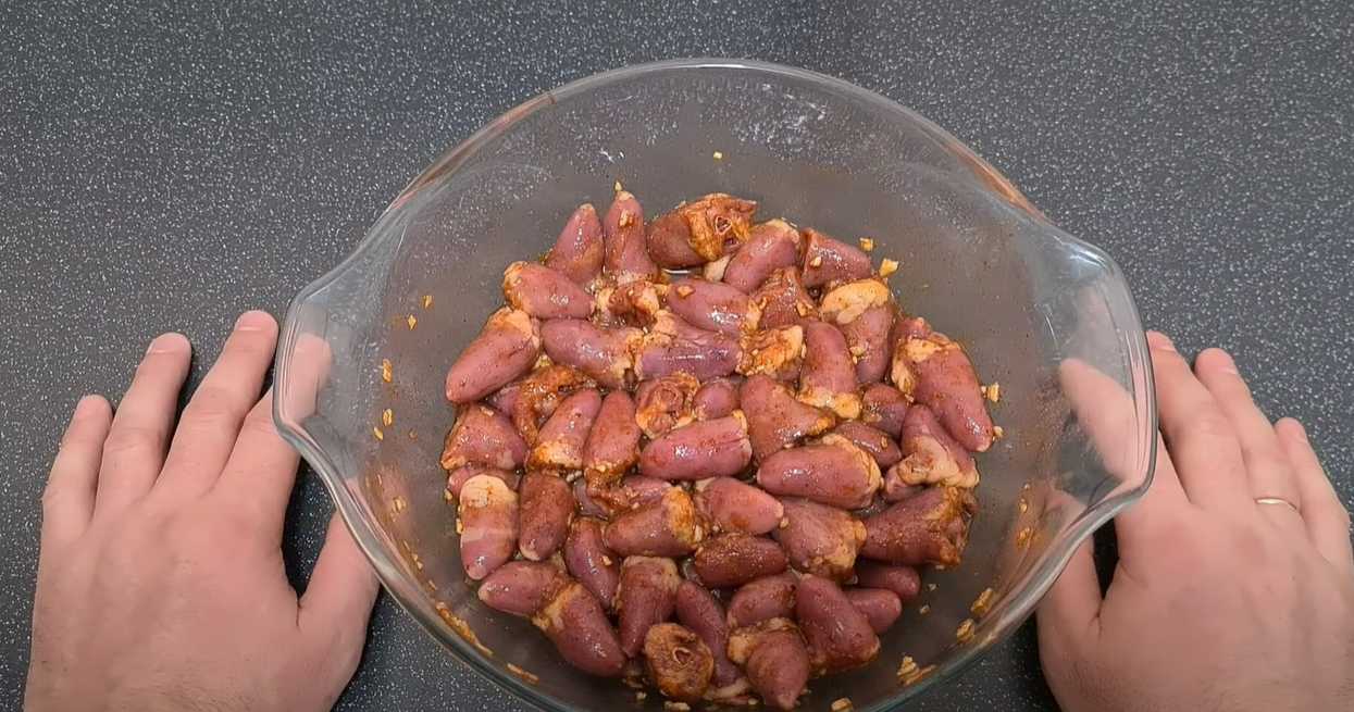 Cœurs de poulet grillés - Étape 5