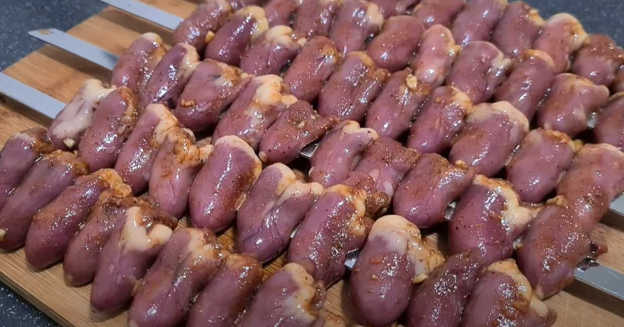 Cœurs de poulet grillés - Étape 8