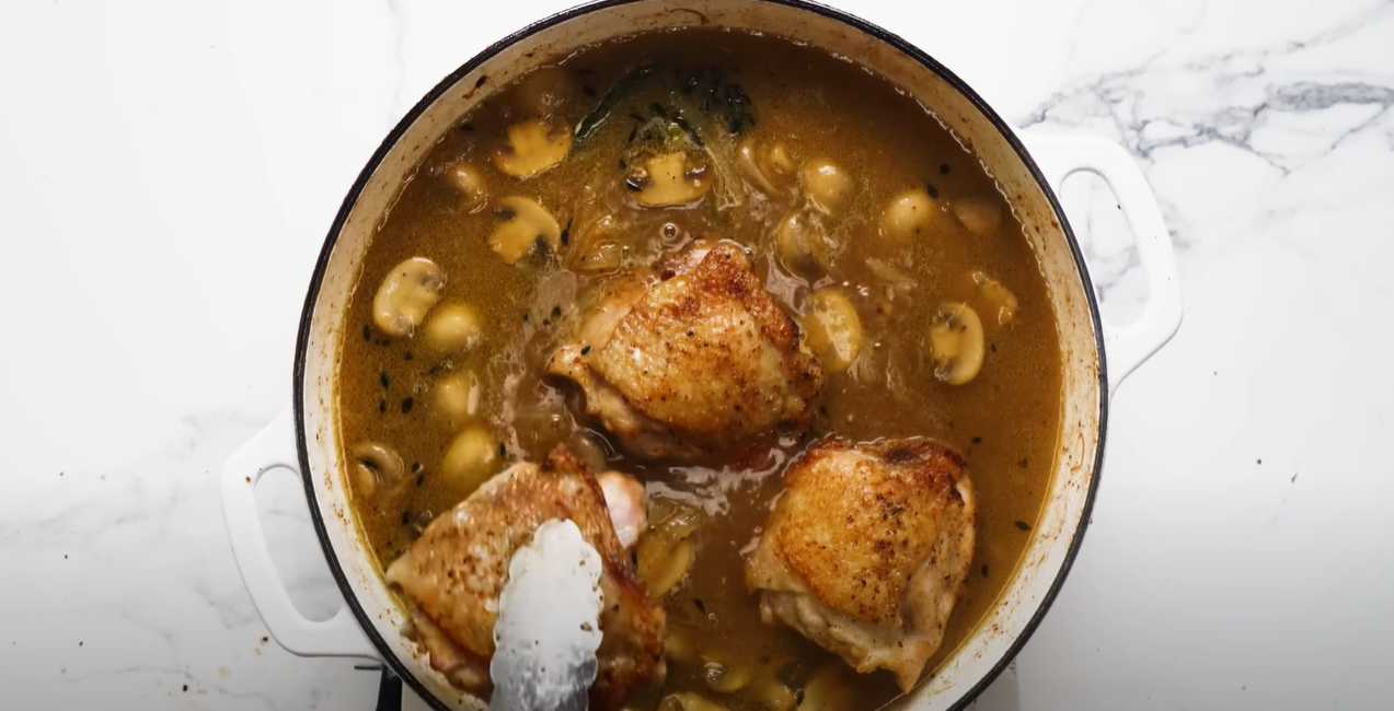 Fricassée de poulet et de champignons - Étape 9