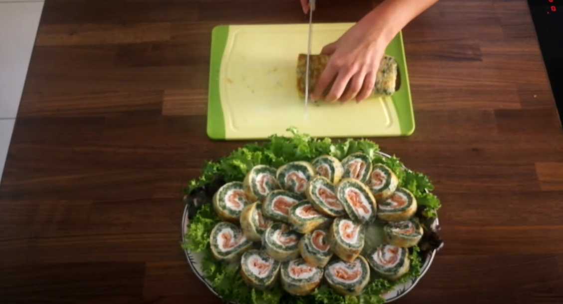 Rouleau aux épinards, saumon et fromage - Étape 9