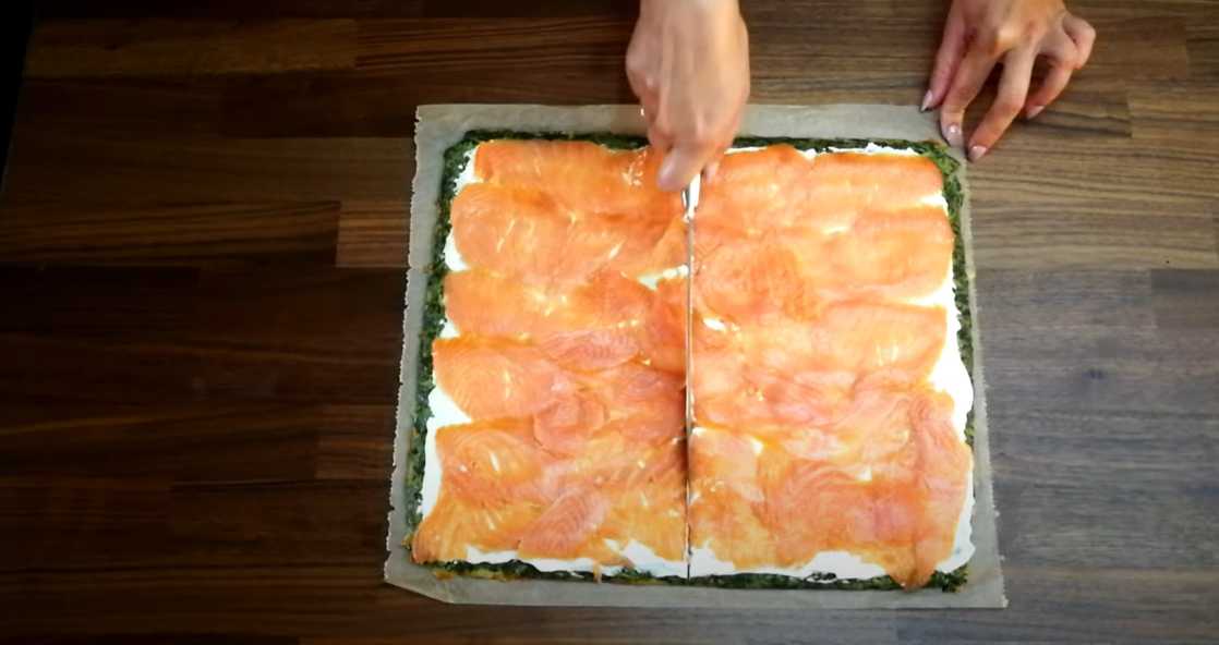 Rouleau aux épinards, saumon et fromage - Étape 6