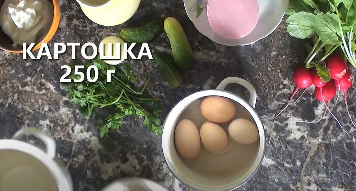 Okroshka au kvas blanc - Étape 1