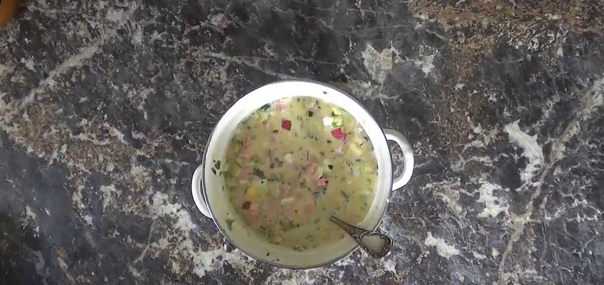 Okroshka au kvas blanc - Étape 9