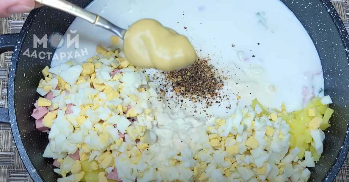 Okroshka classique au kéfir - Étape 9