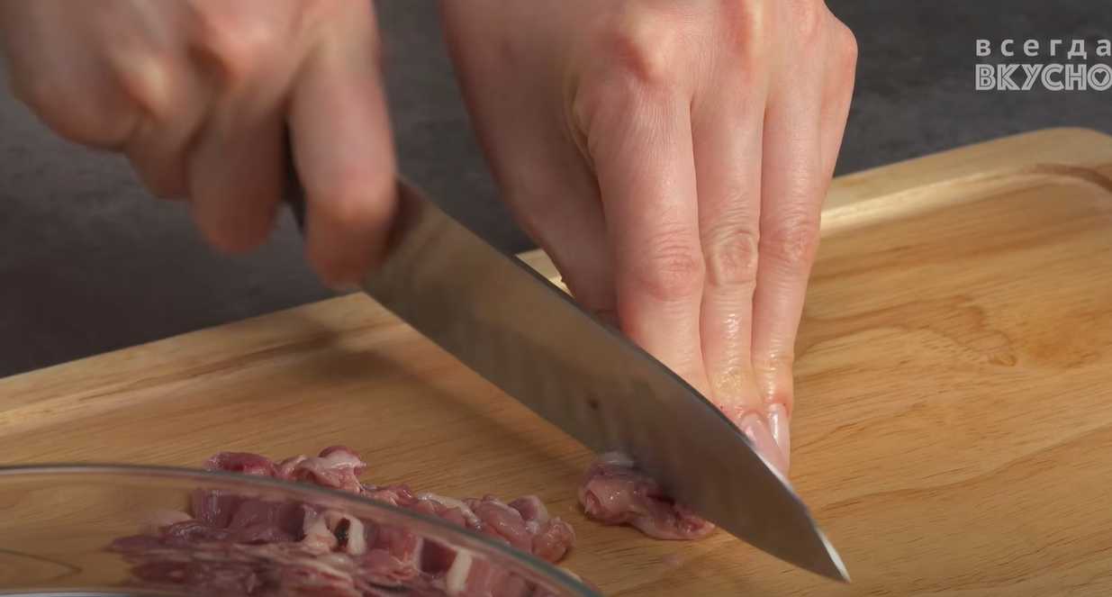 Cœurs de poulet à la crème fraîche - Étape 1