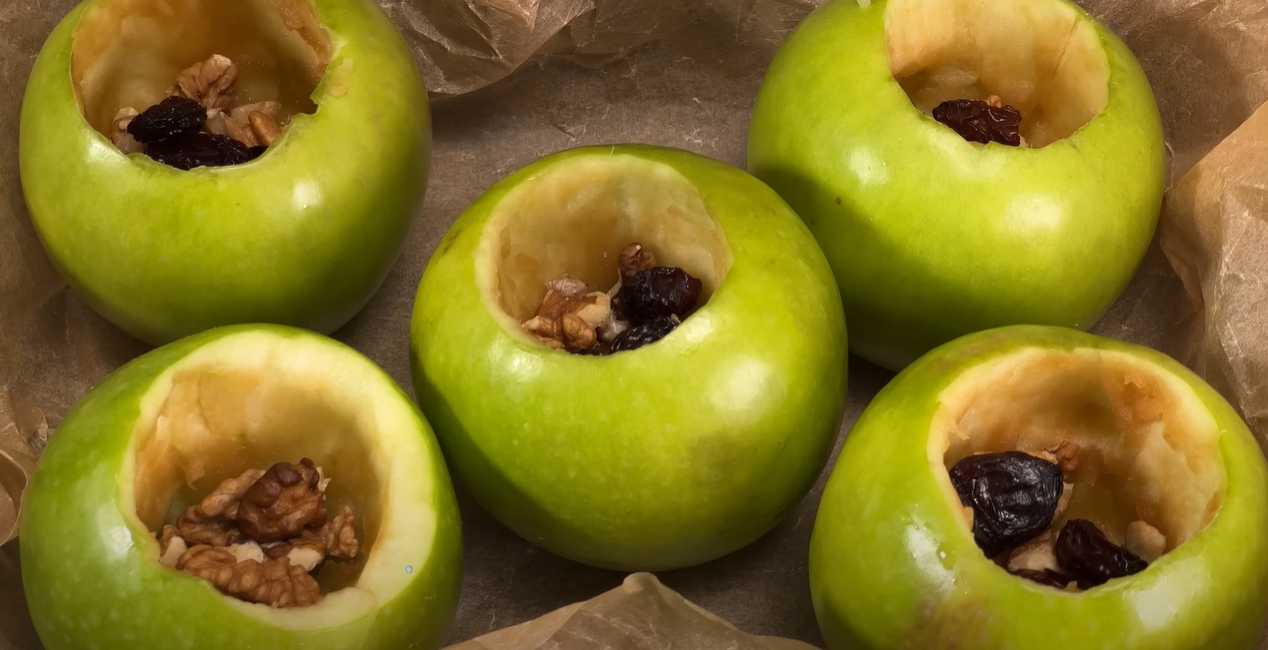 Pommes au four aux noix et aux raisins secs - Étape 4