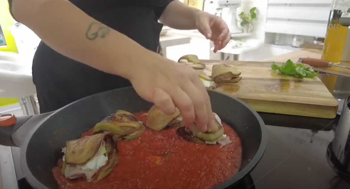 Aubergines farcies à la poêle - Étape 12