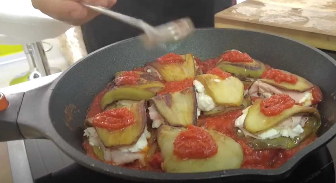 Aubergines farcies à la poêle - Étape 13