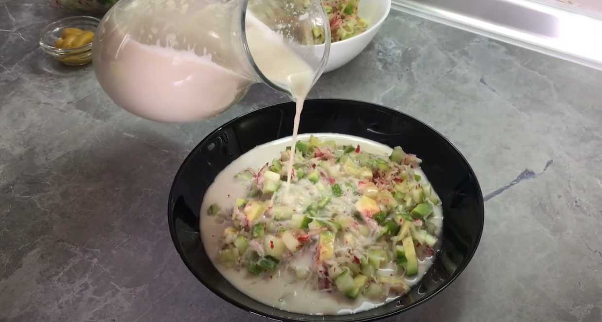 Okroshka de Carême sans viande - Étape 7