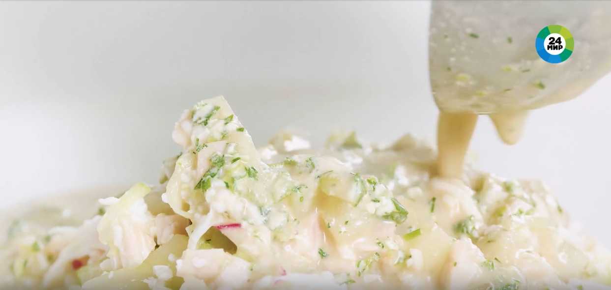 Okroshka au poulet fumé - Étape 13