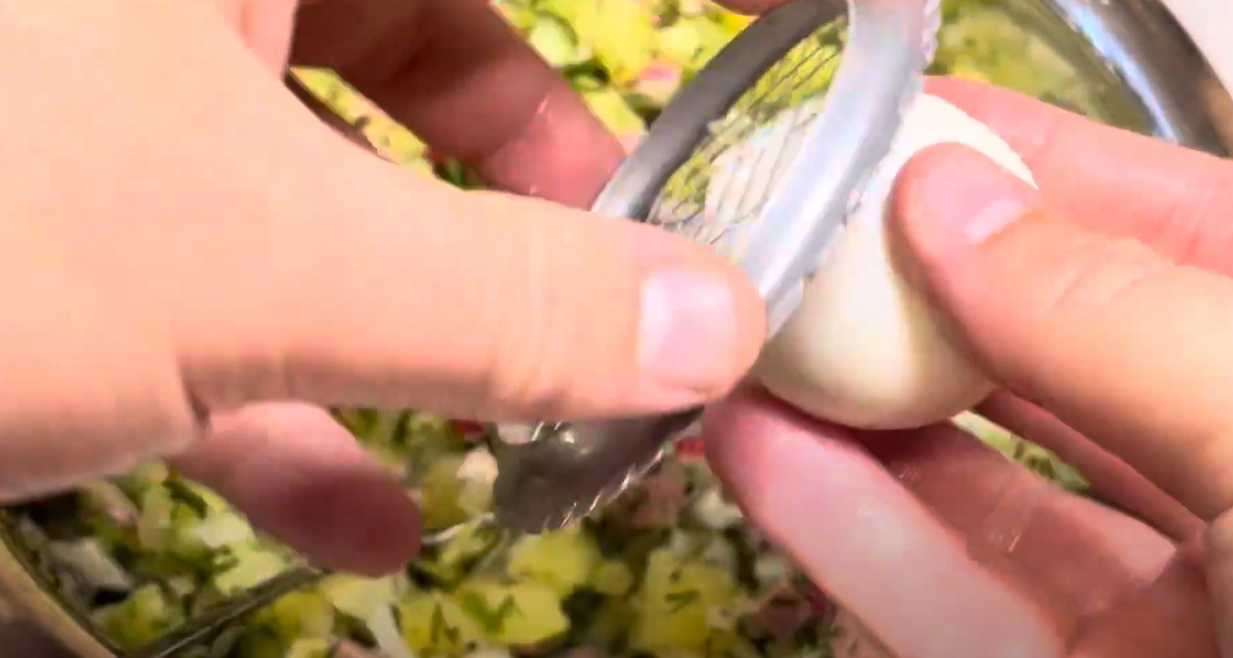 Okroshka aux cornichons et au kvas - Étape 5